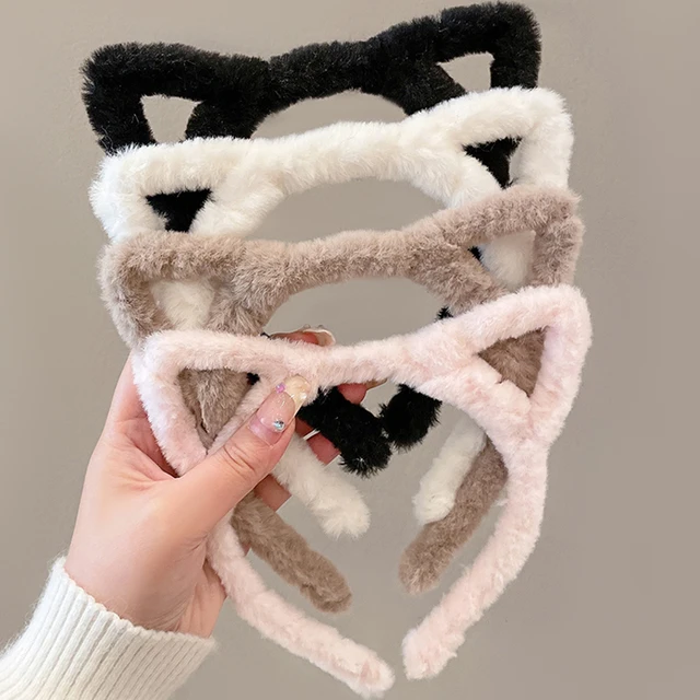 Plush Cat Ear Lolita Headbands A Furry Hair Accessory for Fashionable Women