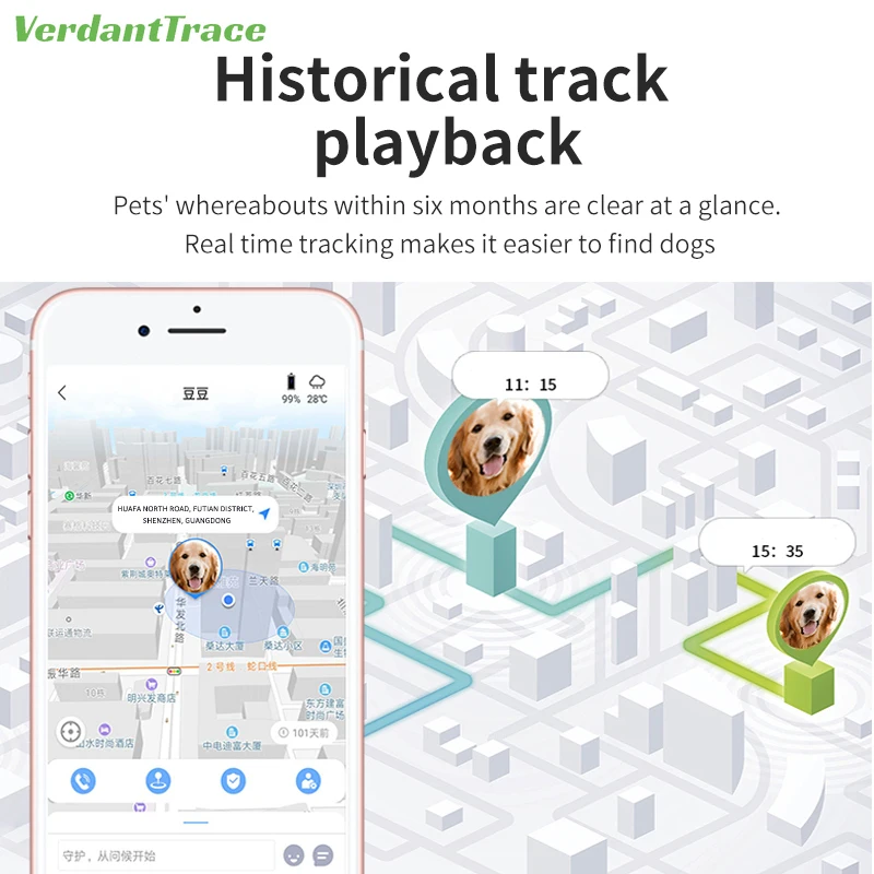 2G 4G Pet GPS Tracker Electronic Fence Mileage Statistics Water-Resistant Smart Locator Remote Intercom Track Playback Cat Dog