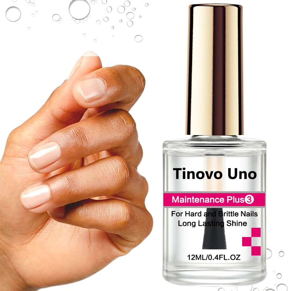Tinovo Uno Clear Nail Hardener Maintenance Plus Normal Nail Strengthener Long Wear Shine Regular Lacquer Finish for Damaged Nail 4
