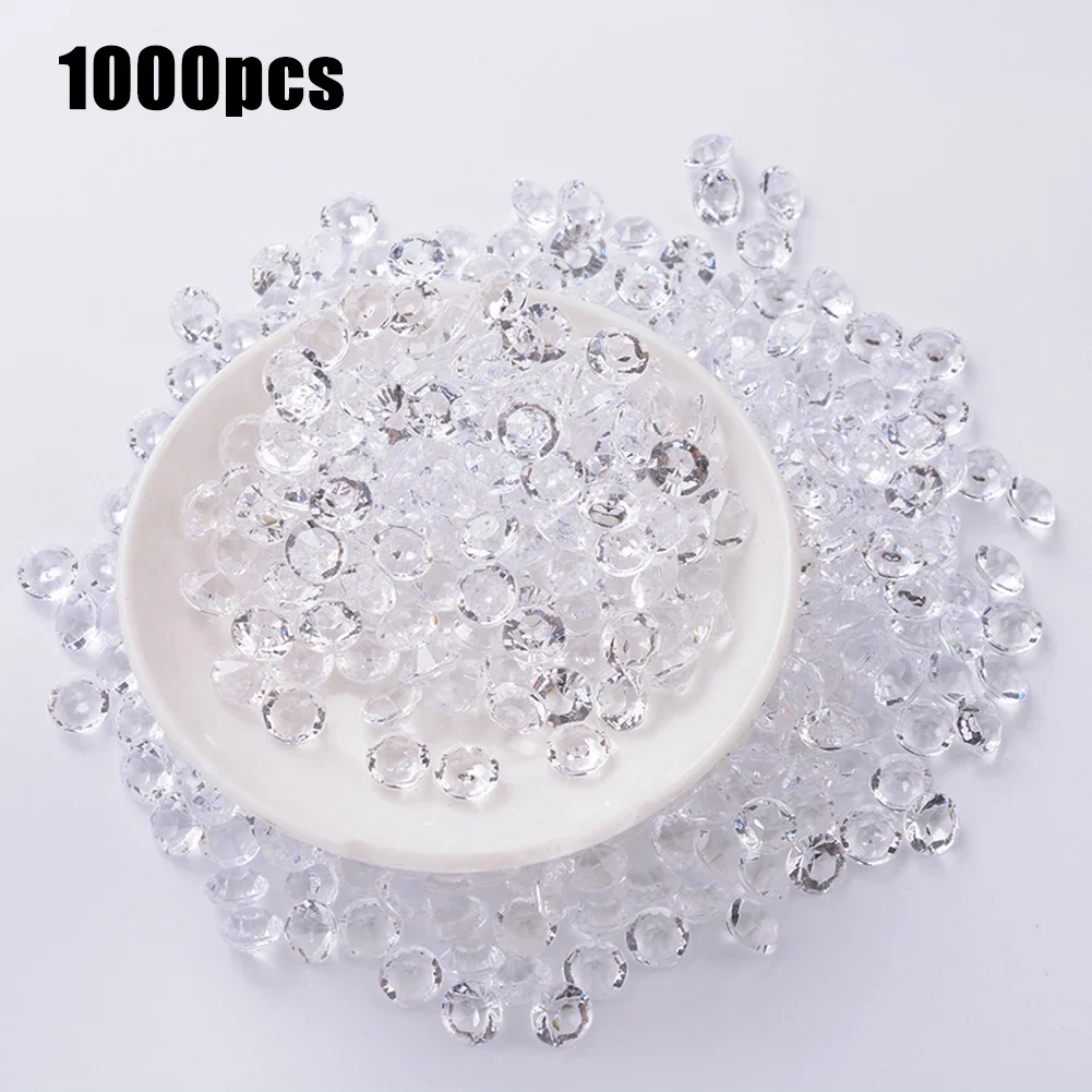 1000pcs Mixed Transparent Acrylic Gems Ice Grains Artificial Ice Cubes Vase Fillers Wedding Party Decorations 3-