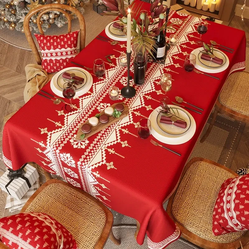 

Printed rectangular Christmas waterproof tablecloth for holiday tables