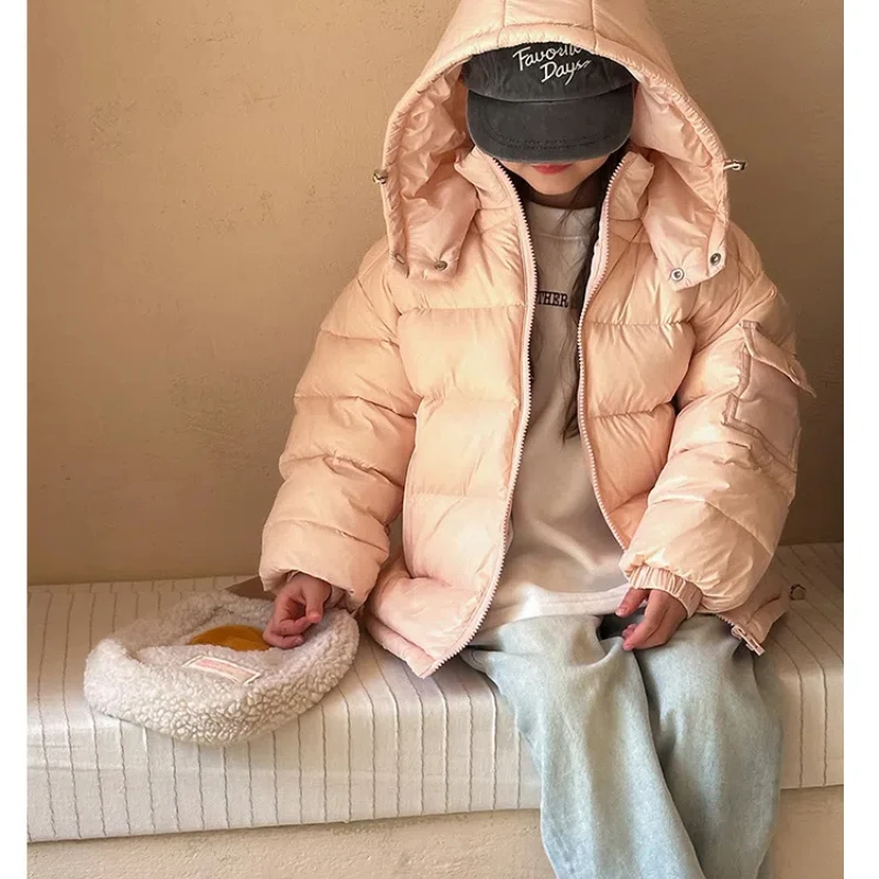 2024 Children's and Large Fashion Lightweight Down Jacket Autumn Winter New Item Boys Girls and Babies Hooded Jacket