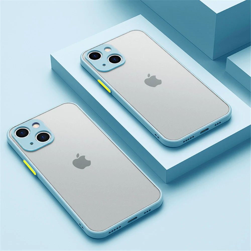 Shockproof Luxury Matte Silicon Bumper Case with Clear Hard PC Cover