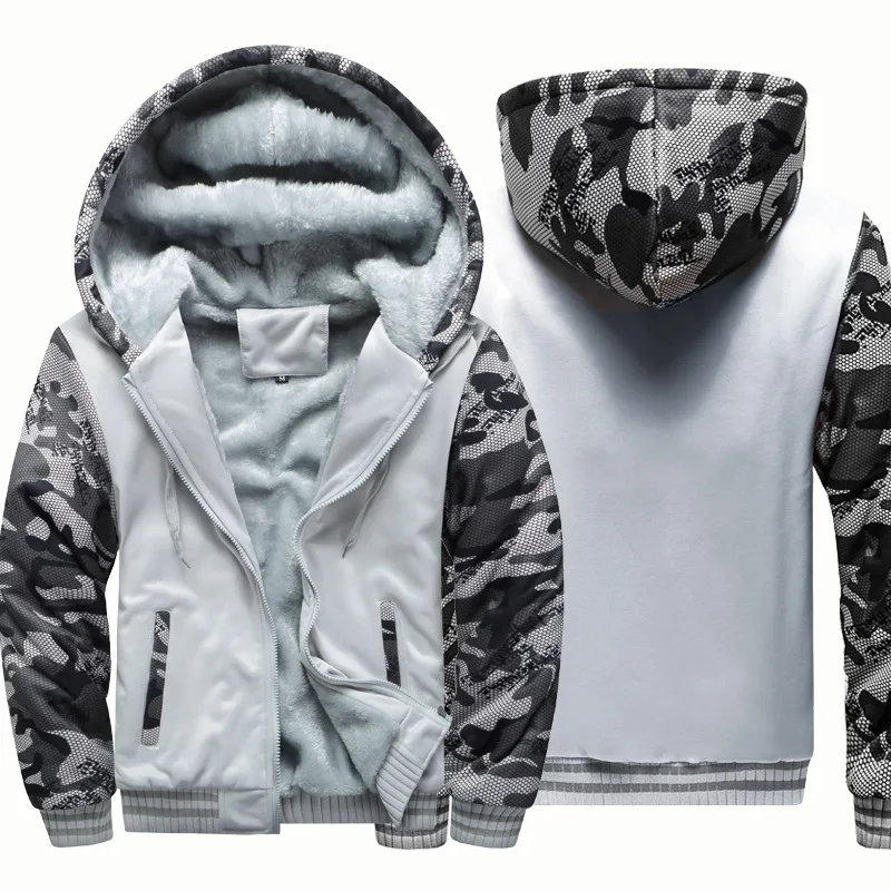 Gris Camuflaje - Chaqueta de Camuflaje con capucha para Hombre