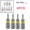 4Pcs 25mm T6-T40 Magnetic Torx Screwdriver Bits Set Electric Screwdriver Head T6 T8 T15 T20 T25 T27 T30 T35 T40 Hand Tool 2