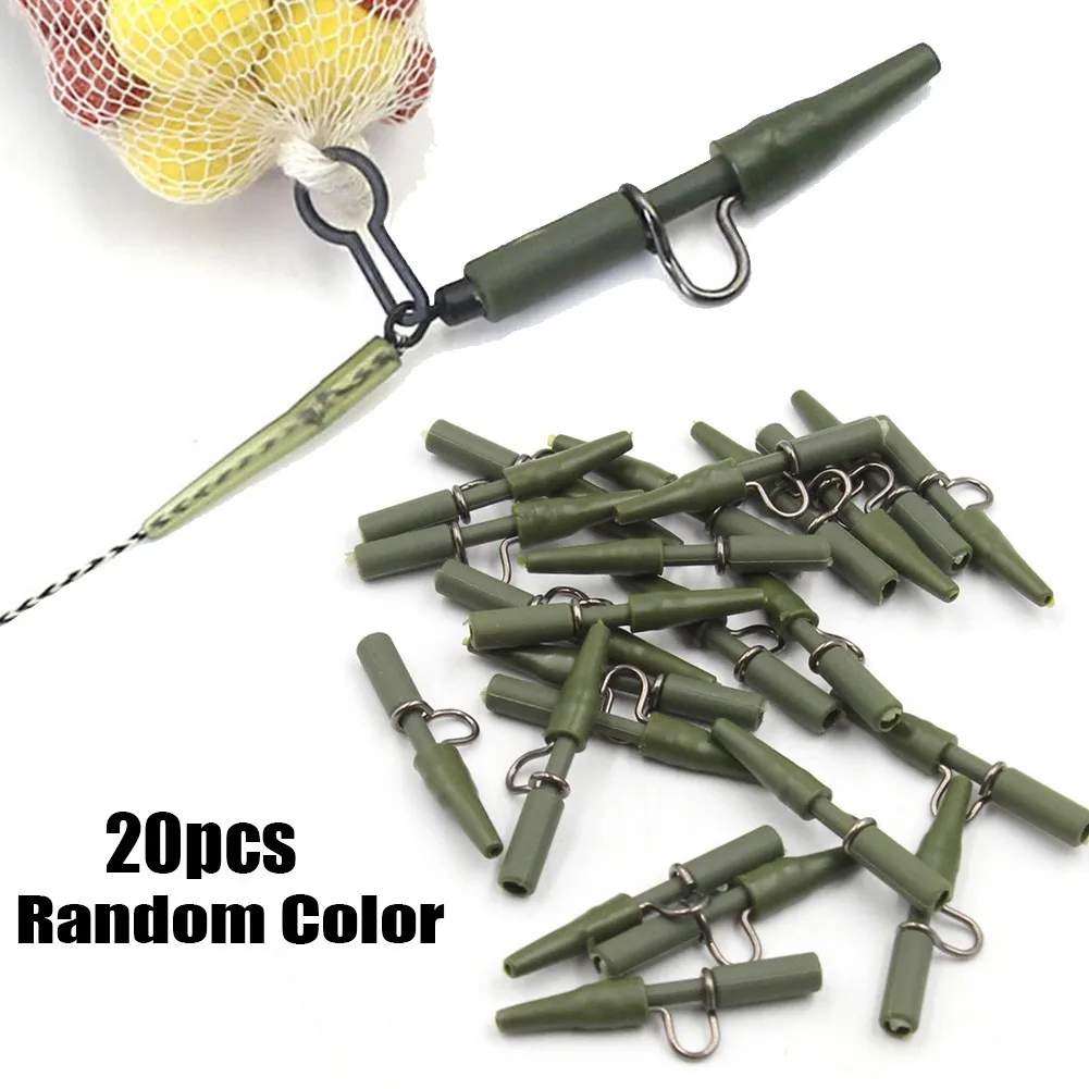 20pcs Quick Change Safety Clips for Carp Fishing Tackle Kits Essential Rubber Tail Rubbers for Lake and River Fishing