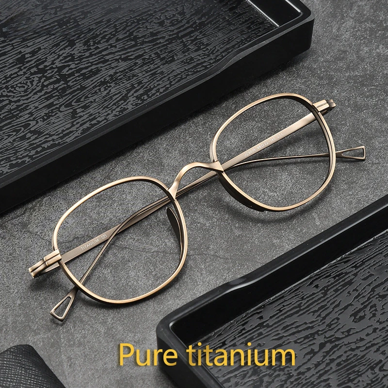 

Men Pure Titanium Glasses Frame Round Retro Design Optical Gafas Myopia Oculos De Grau Reading Glasses Prescription Optician