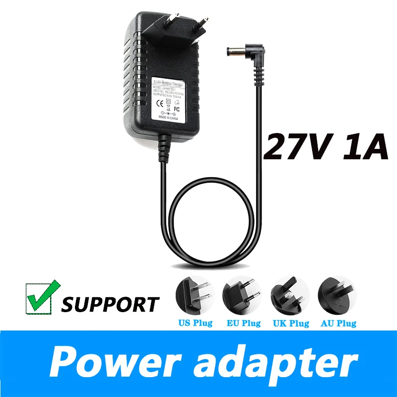 Adaptador de Energia do Conversor de ca Fonte de Alimentação Plugue ue Plugue dc 90 Graus Ângulo Direito 100v240v 12v 1a 1000ma 27v Novo