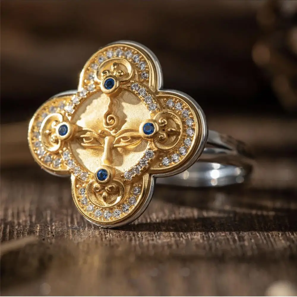 

2023 New Handmade Manjusri Eye Ring Stable China-Chic Simple Opening Adjustable Ring