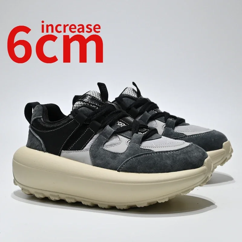 

European/American Street Personalized Design Dad's Shoes Women's Increased 6cm Sneakers Thick Sole Casual Sports Shoes for Women