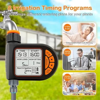 Smart Garden Timer Irrigation Set IPX5 Waterproof LCD Automatic Watering Controller Set With Rain Sensor for Farms 1