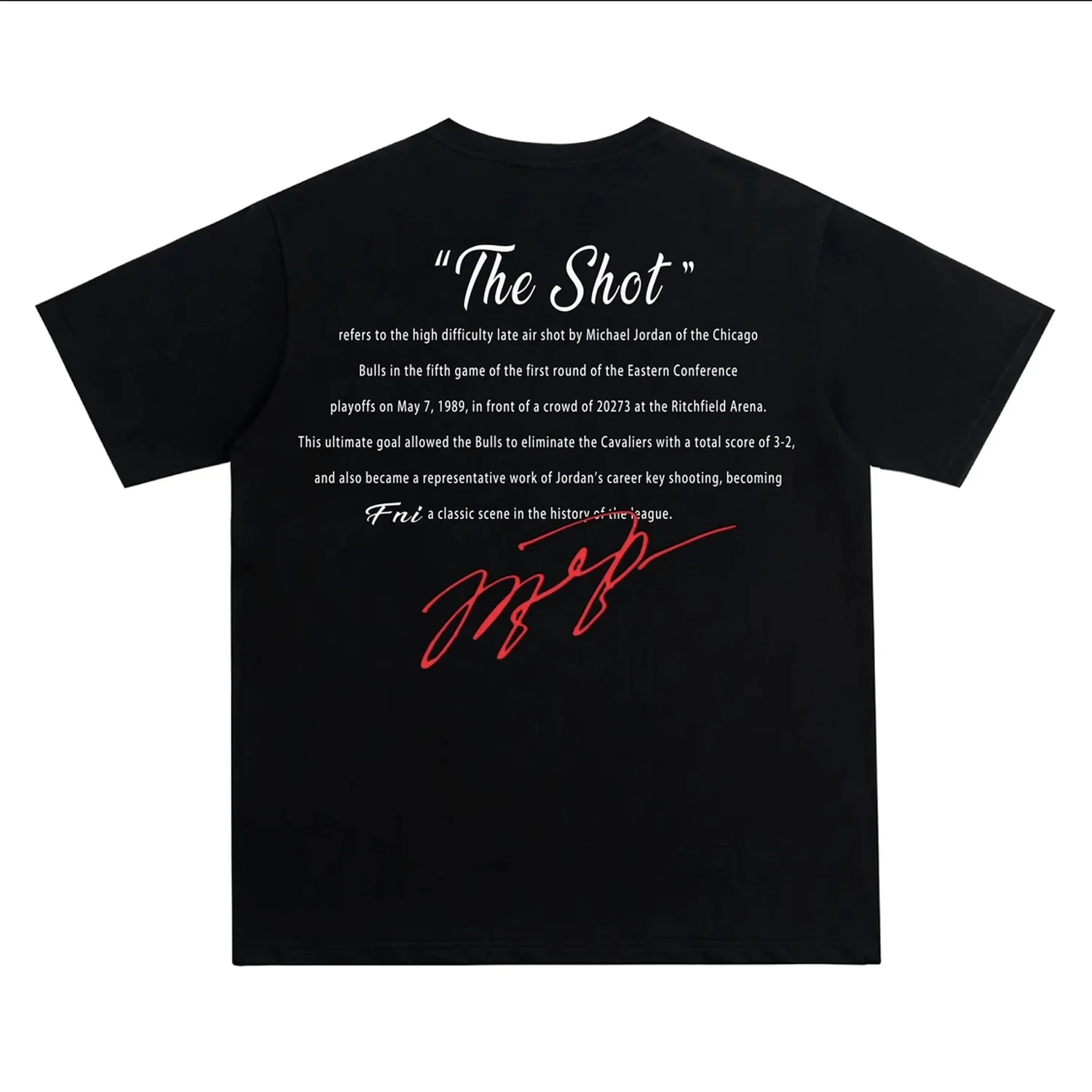 Michael-The Shot Sports Vintage T-shirt Men's Women's Short-Sleeved Tops 260 Grams Heavy Cotton