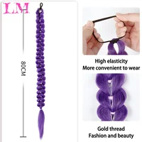 Extensions de cheveux synthétiques LM de 32 pouces, longues, violettes, pour tresses, cheveux de tressage Rumi pour scène, fête, cosplay, multicolores 3