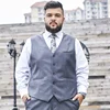 2025 Plus Size Suit Vest Men Solid Color Single Breasted Waistcoat For Host Groom Groomsmen Grey Black Navy Waist Coat 9XL 1