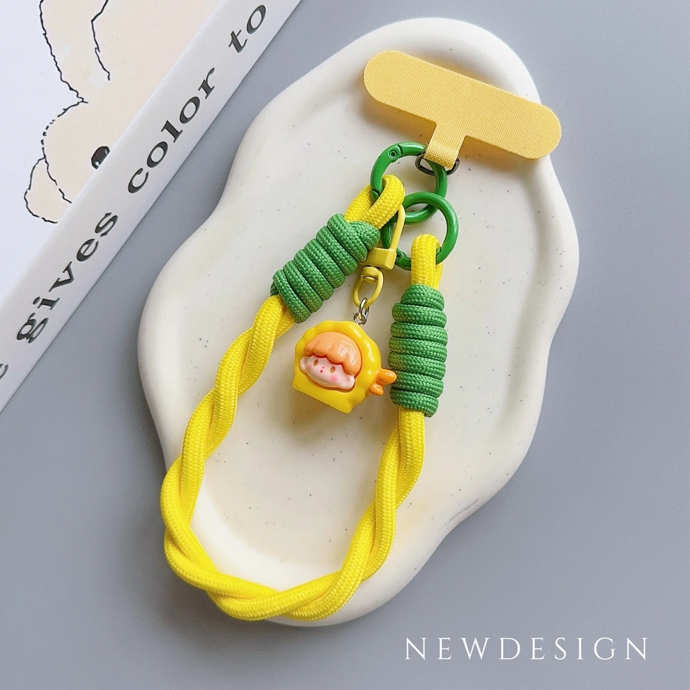 Neue Universal Geflochtene Handy Lanyard Strap 3D Cartoon Hängende Kette Ring Schnur mit Patch Handgelenk Strap Handy Abnehmbare – Detail 11