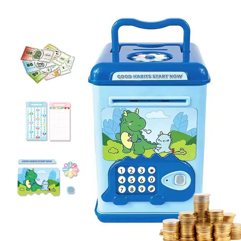 

Kids ATM Bank Machine Lockable ATM Bank Machine Cartoon Music Box ATM Savings Bank Electronic Money Box With Password