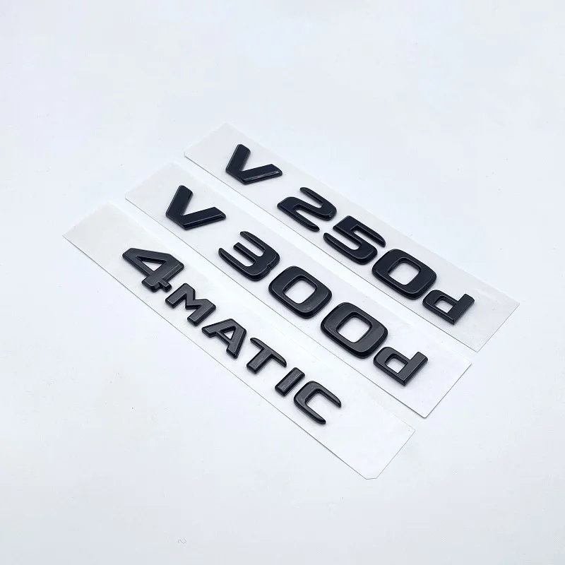 

3D Glossy Black Letters V250d NIGHT EDITION ABS Emblem for Mercedes Benz V W447 Car Fender Badge Trunk Nameplate Logo Sticker