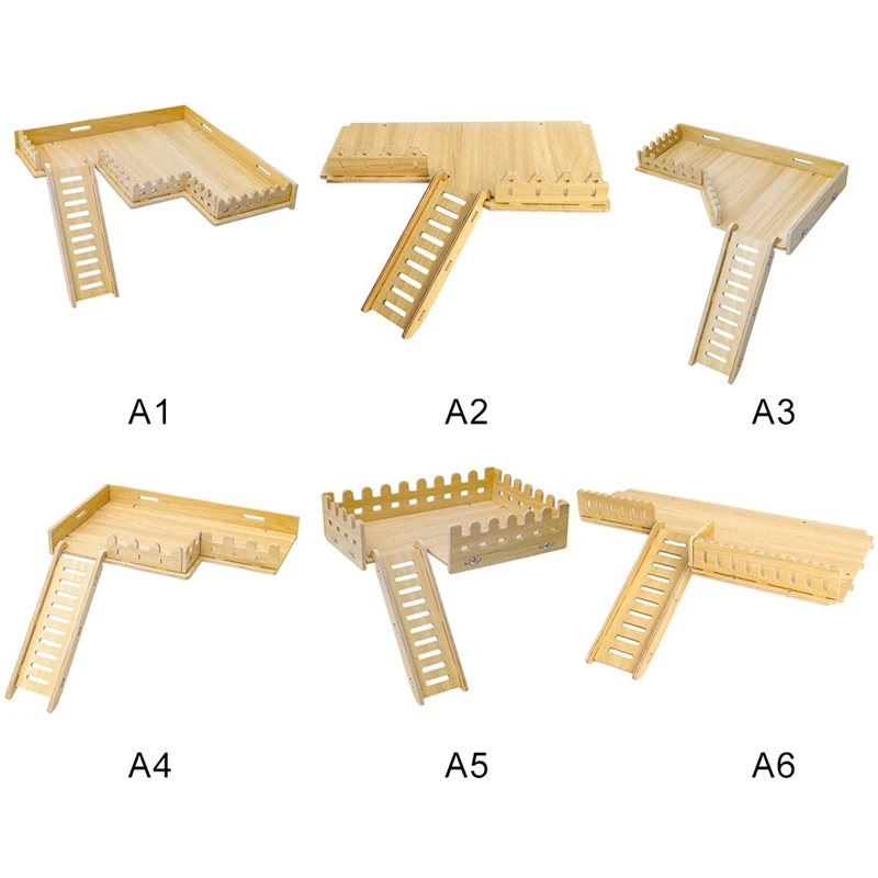 Wooden Hamster Cage Climbing Platform with Ladder