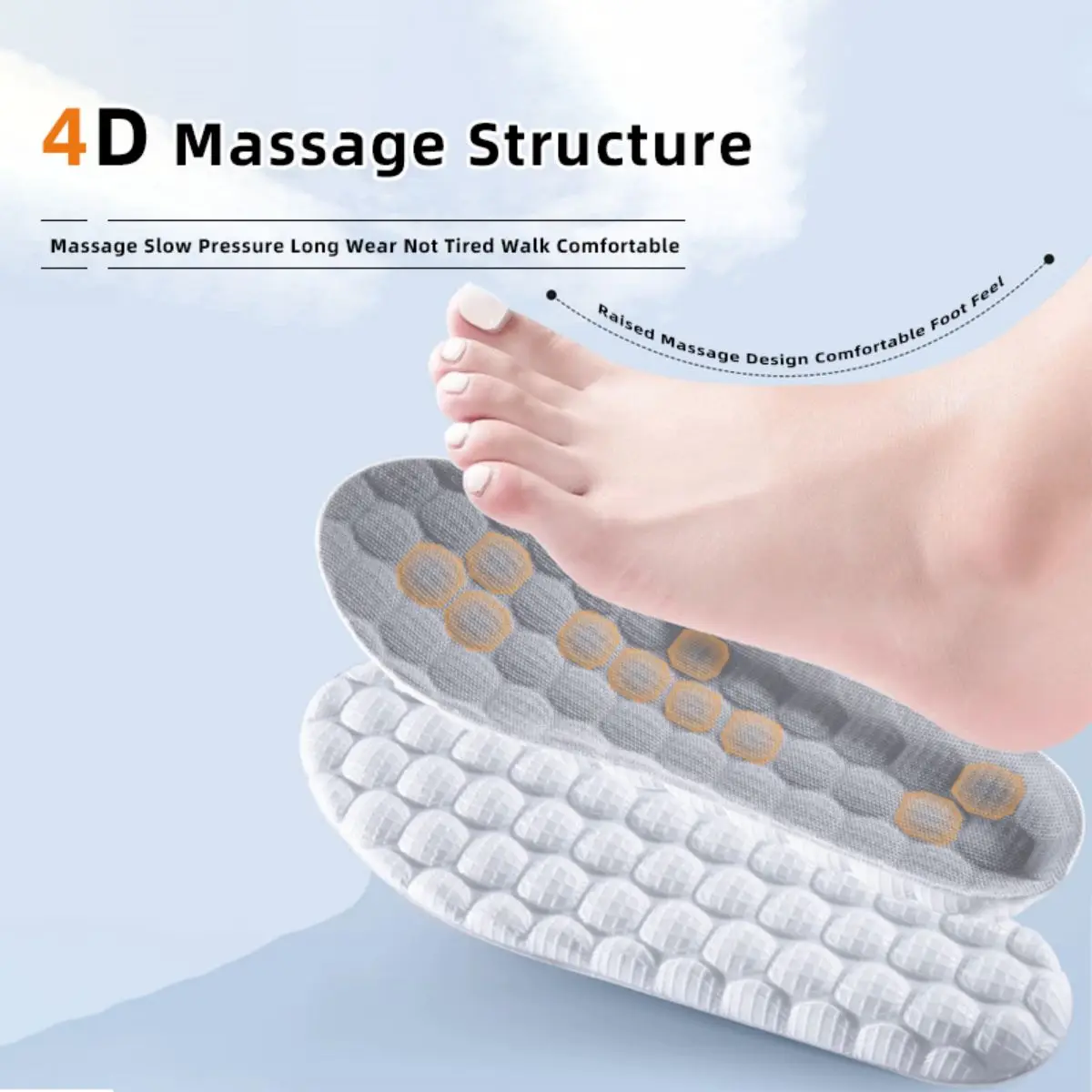 Sport Insoles 1Pair Upgrade Shock Absorption Breathe Anti Slip Running Cushion PU Soft Comfort Feet Care Insole for Shoes