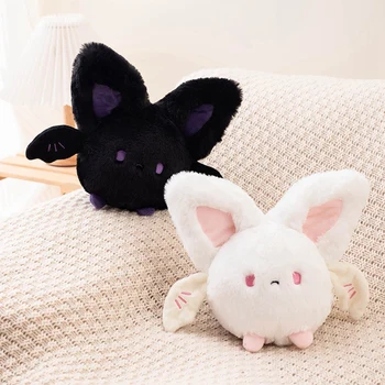 Ball Shape Bat Plush Toy Dark Evil Demon Bat Plushie Stuffed Pink White Angel Fairy Doll Toys for Kids Birthday Christmas Gift
