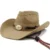 Retro Unisex Vintage Wide Brim Leather Cowboy Cowgirl Western Hat With Tassel Braid Leather Band Size 58-59CM 9