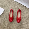 Retro Ultra-soft Women Shoe Spring Bow Red Flat Sole Single  Leisure Comfortable Leather Shoe New Ballet Shoe Zapatos Mujer 2