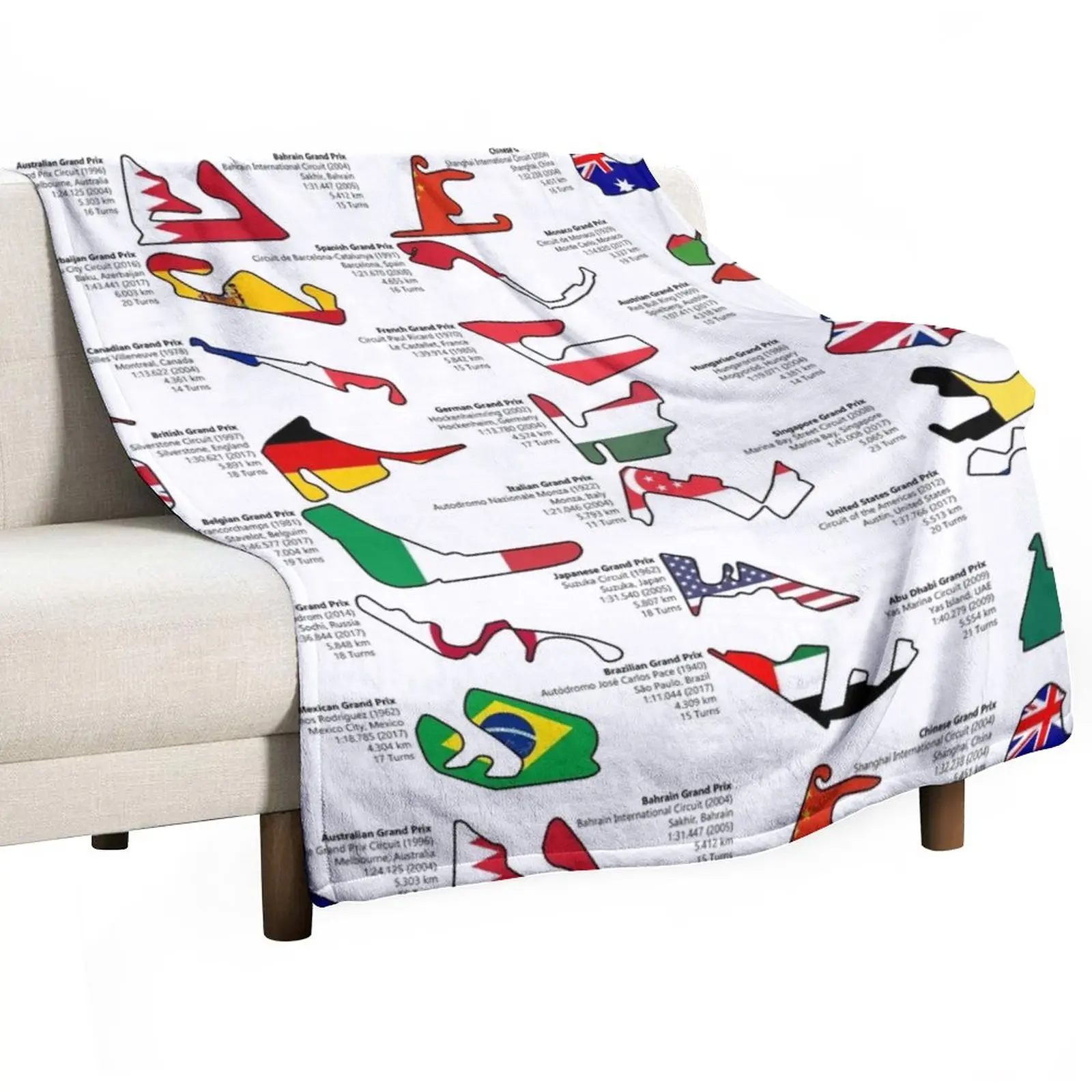 

Formula 1 Circuits Grand Prix 2018 Throw Blanket Blanket For Decorative Sofa sofa