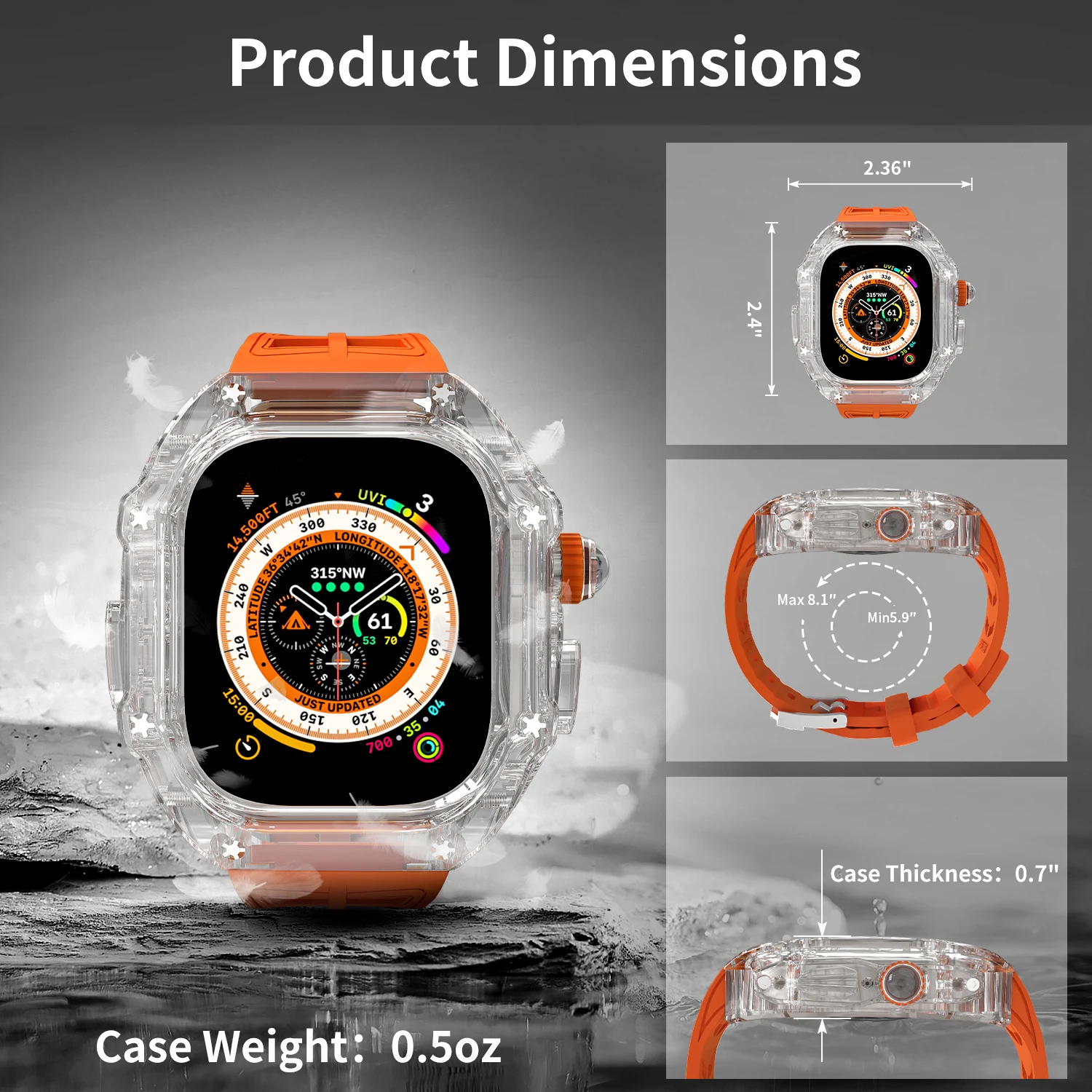  ġ  尡 ִ  淮 ϵ ̽,  ġ ø 8/7 45mm 41mm  ü , 49mm Ʈ