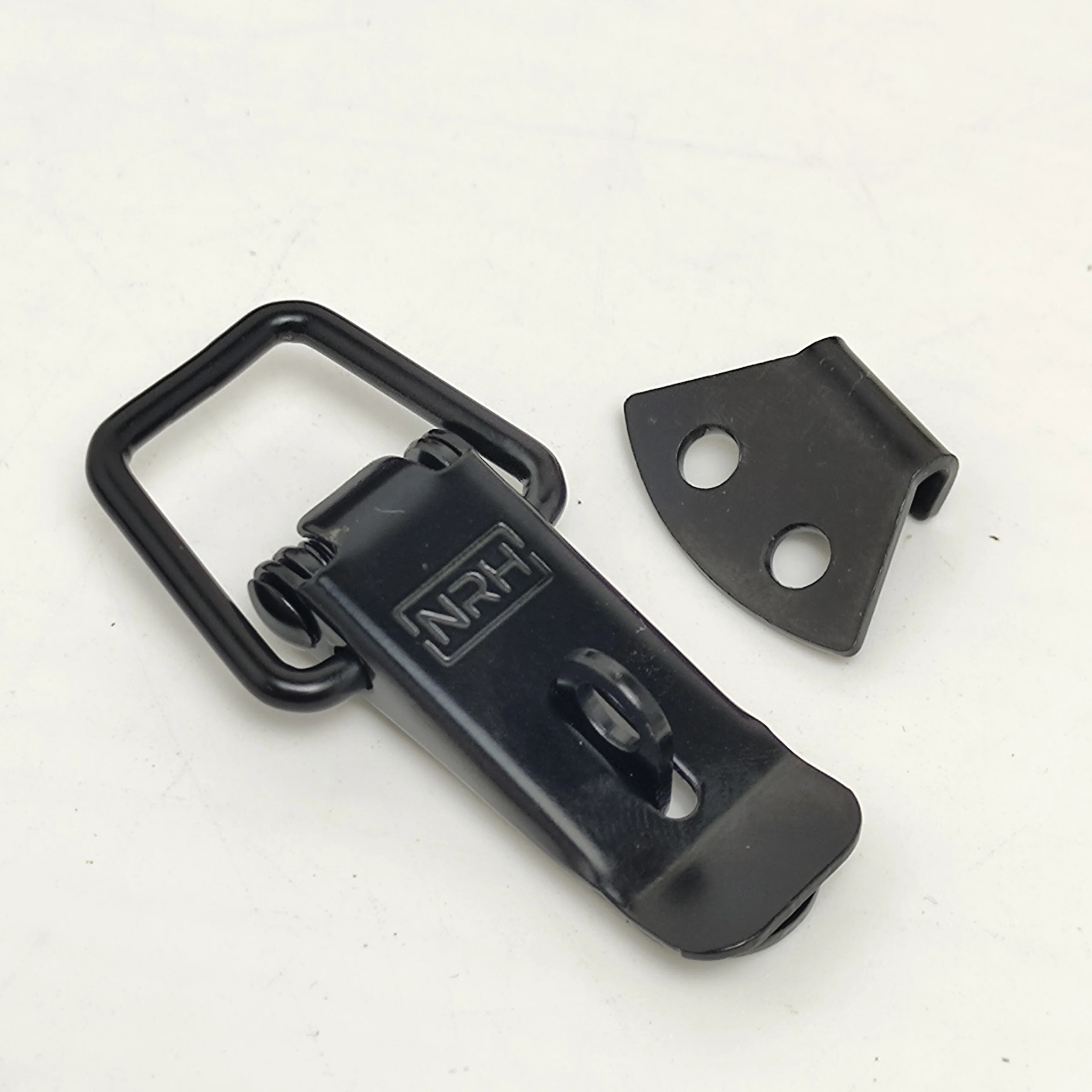 1pc Black Hasp Length Door Lock Buckle Lock Car Bumper Box Nose Cabinet Fixed Toolbox Case Metal Spring Toggle Latch Catch