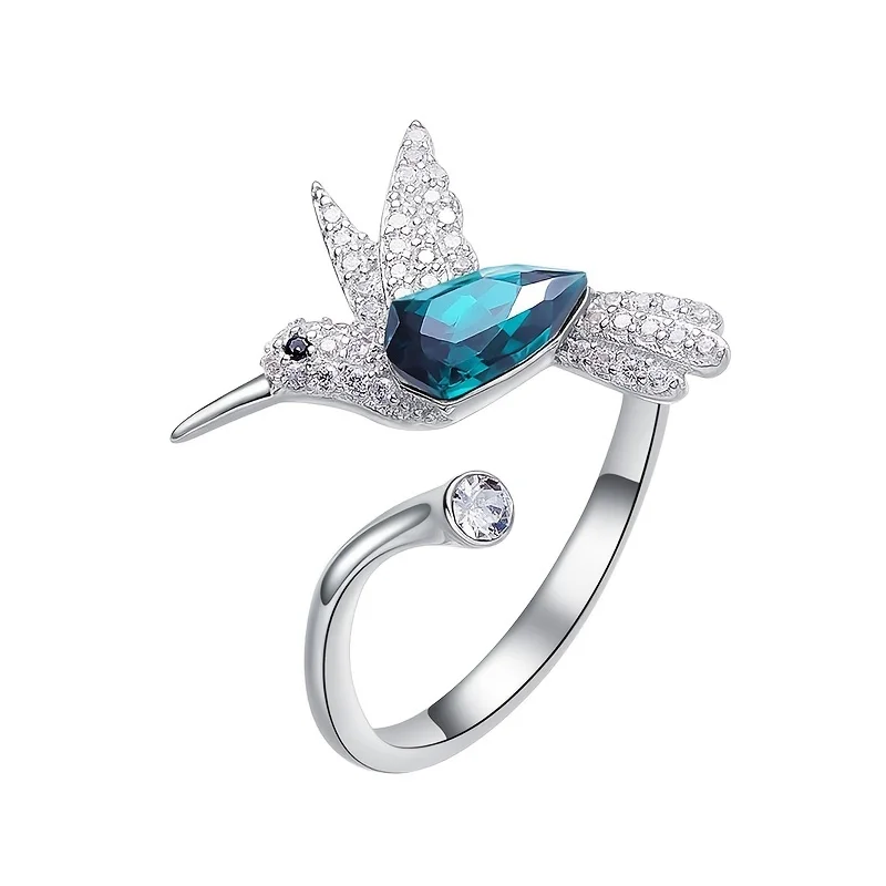 Adjustable Hummingbird Ring Womens Ring