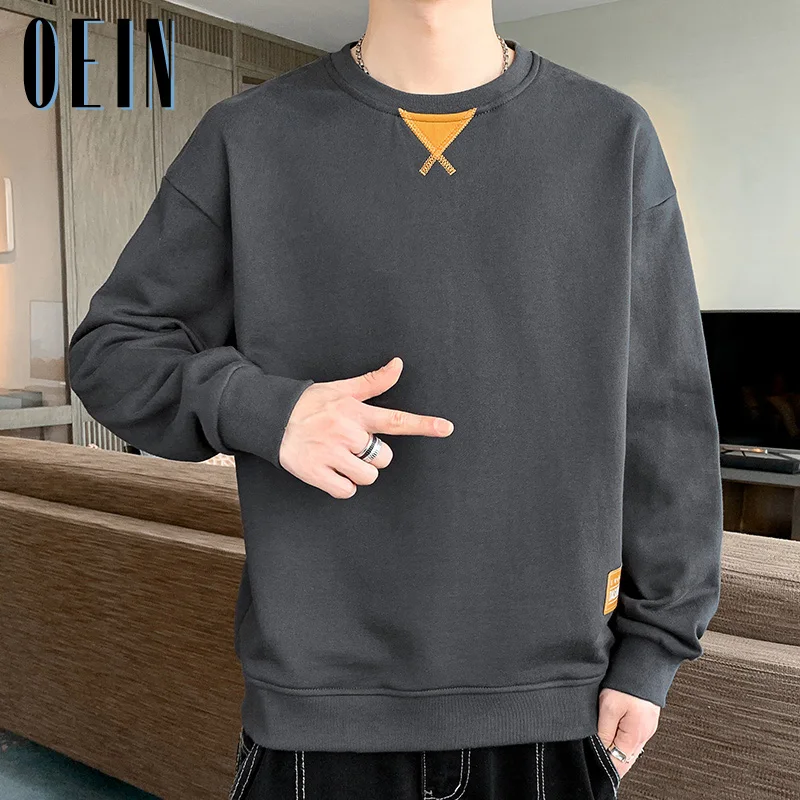 

2023 Autumn O Neck Man's Hoodies 8XL Oversized Round Neck Sweatshirt Male Loose Solid 22ss Men Streetwear Pullovers Sweatshirts