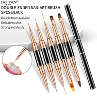 Double ended Nail Art Painting 5/7/9/11/15/20mm Nail Liner Brush Drawing Flower Striping Manicure Tools 1