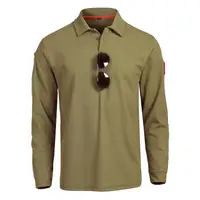 Men's Tactical Military Sport Long Sleeve Shirt Lapel Breathabl Quick Dry Tops Hiking Camping Climbing Tees Sweatershirt Elastic - Image 2