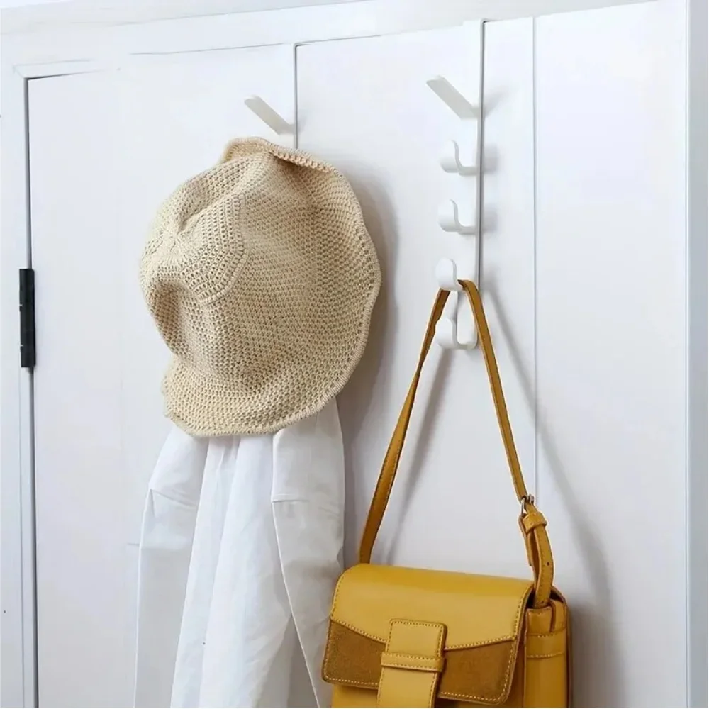 Bedroom Door Hanger Clothes Hanging Rack Over The Door Plastic Home Storage Organization Hooks, Purse Holder For Bags Rails - Image 2