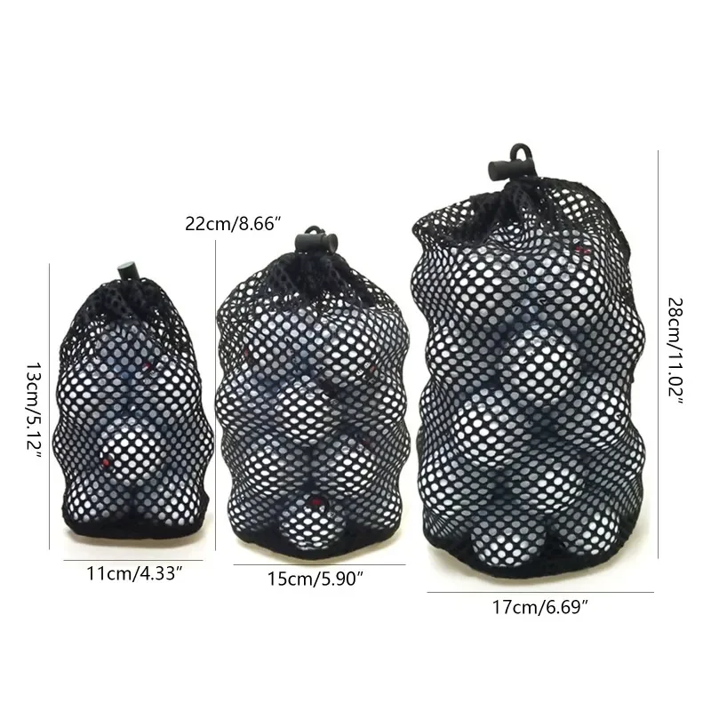 Golf Ball Organizer for 12/25/50 Balls Golf Ball Container Drawstring Nylon Mesh Bag Storage Supplies Sturdy and Durable