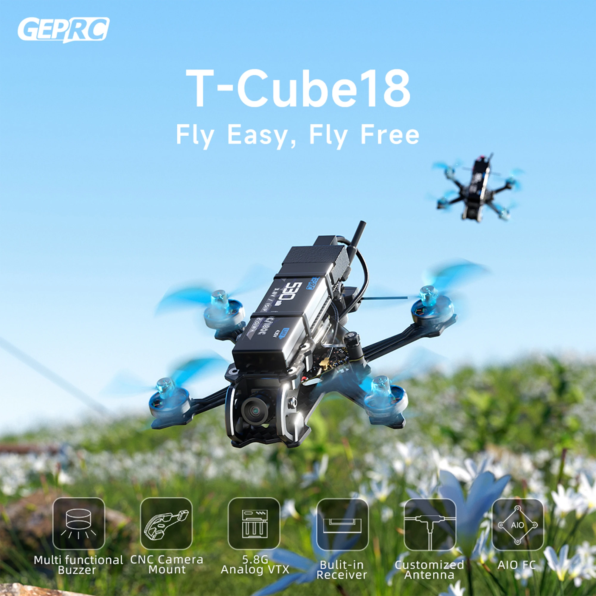 Drone Cube18 1S Analog FPV Tinywhoop - 133.99€