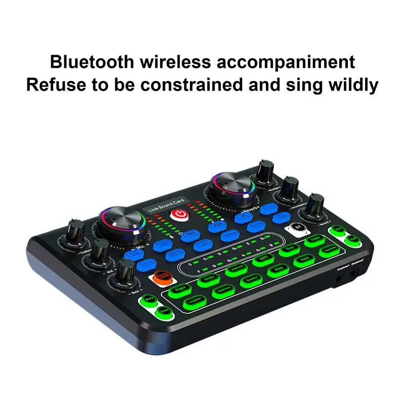 라이브 스트리밍용 사운드 카드 믹서 사운드 효과 보드, 충전식 오디오 녹음 믹서, 음악 믹서 보드 오디오