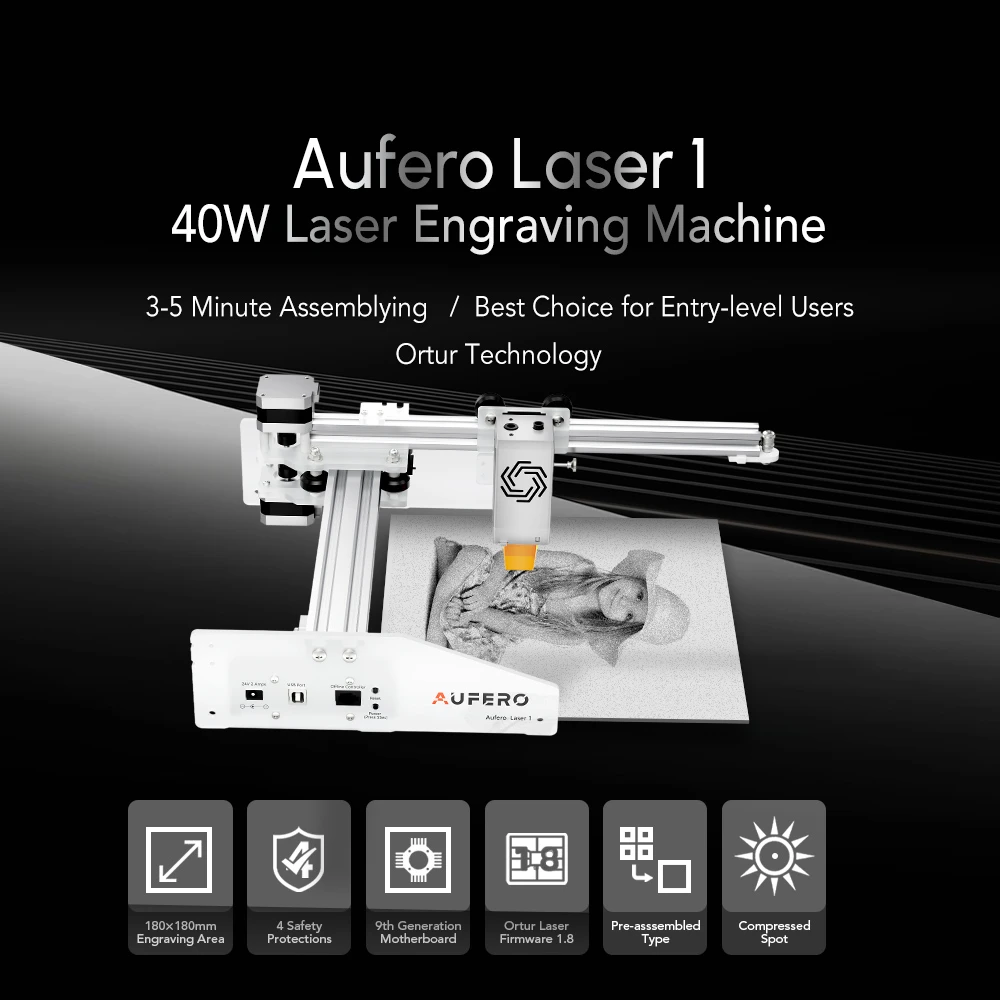 Aufero Portable Laser Master 1 Engraver Zaxis Lifting Device Cutter