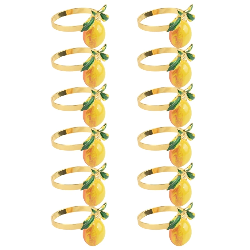 

12 шт., кольца для салфеток с тропическими фруктами
