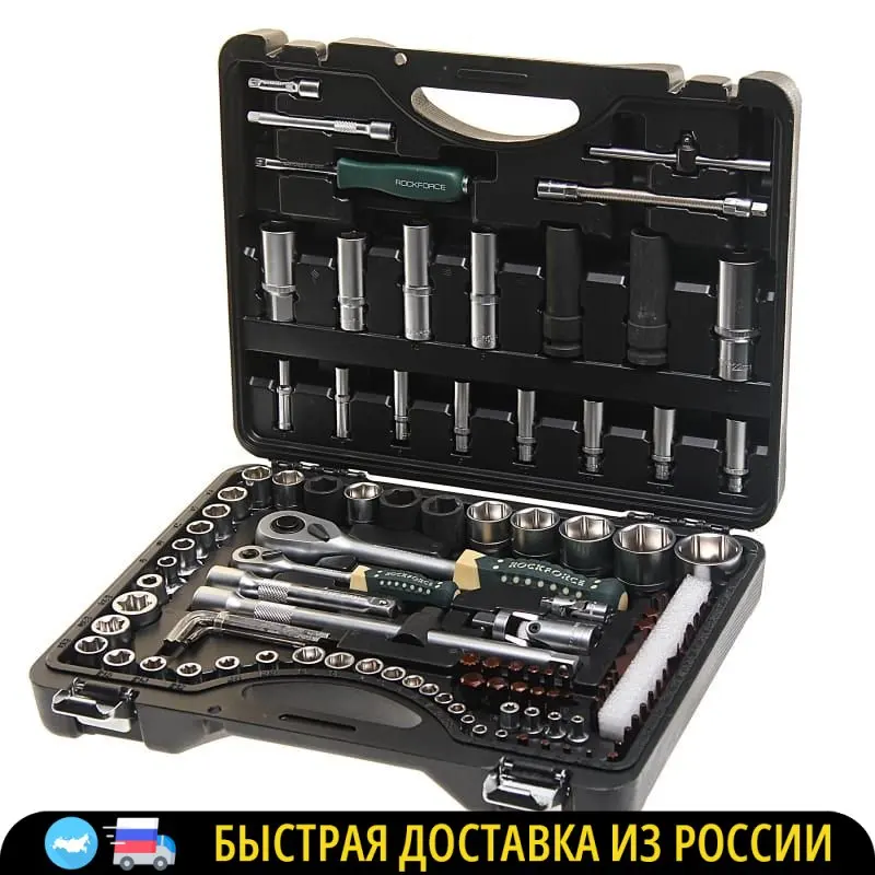 Набор инструментов ROCK FORCE 108+6 1/2 & 1/4DR 6-гранных RF-41082-5-PREMIUM | Инструменты