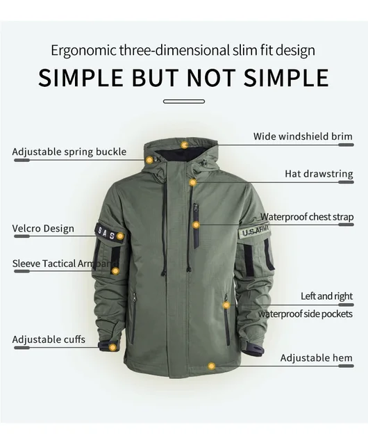 Combat Jacket Dovford Men's Military Jacket Outdoor Tactical