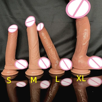 Super Real Skin Silicone Big Huge Dildo Realistic Suction Cup Cock Male Artificial Rubber Penis Dick Sex Toys for Women Vaginal 4