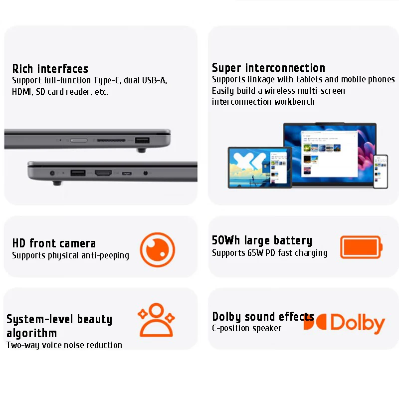 Lenovo 2025 XiaoXin 16/15 SE Laptop AMD Ryzen 7 8745HS Radeon 780M 16G+512G New Notebook PC 5