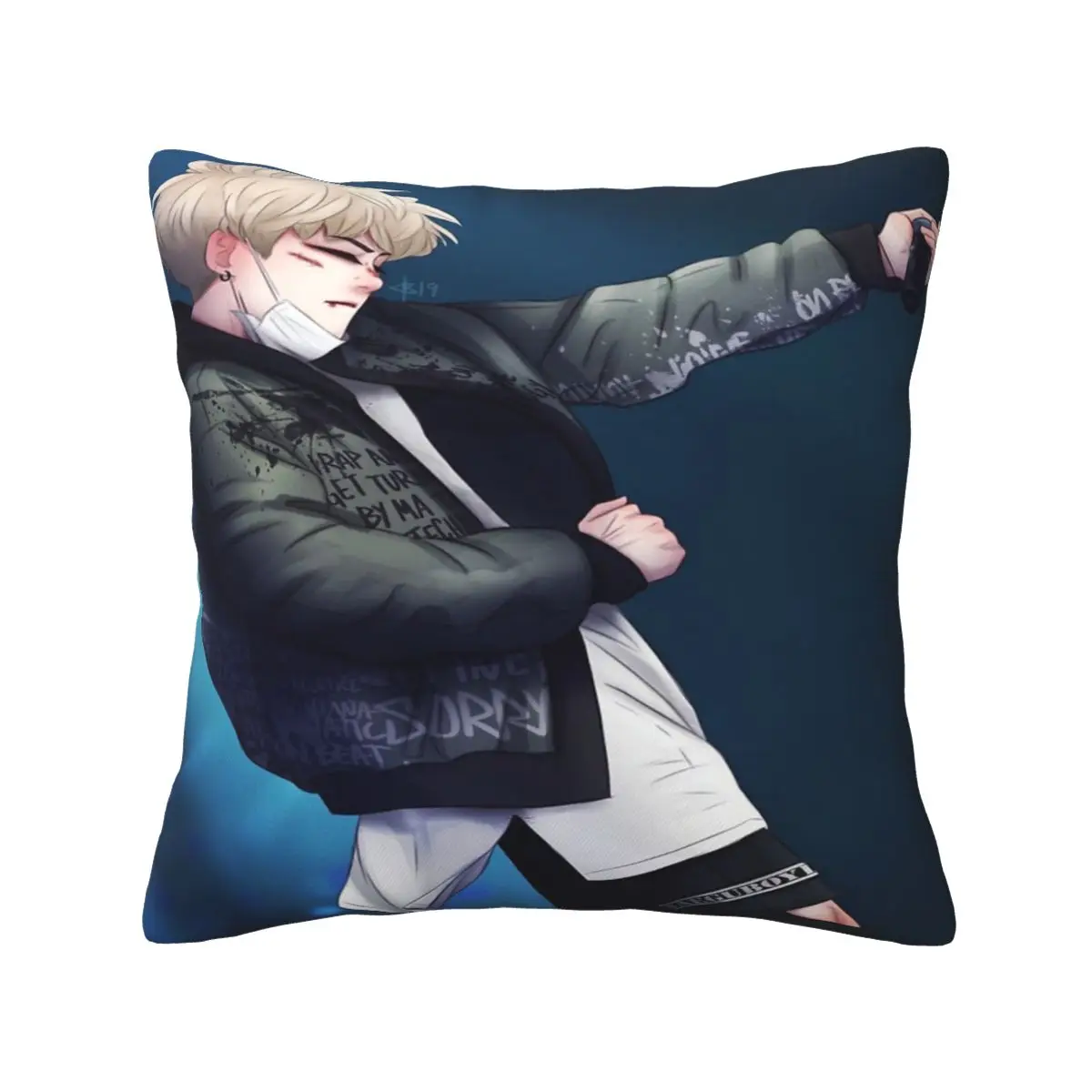 

Agust D Pattern Pillow Cover Living Room Sofa Cushion Cover Fashion Decor Throw Pillow Cover Home Decor Halloween