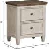 2 Drawer Nightstand Stand w/Charging Station, Antique White Nightstand 2