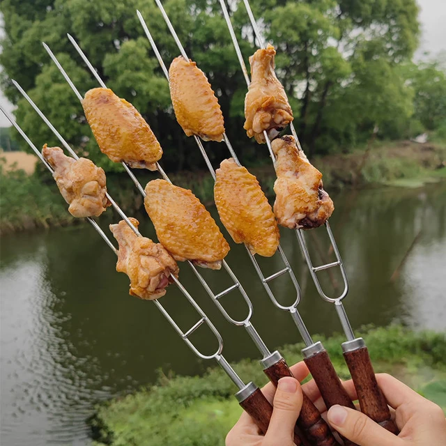 C2 5Db Pörkölt Villák Táskával Kemping Hot Dog Syewers Bbq Hordozható Barbecue Kültéri Szerszám Dls Grill Kiegészítők - Image 3