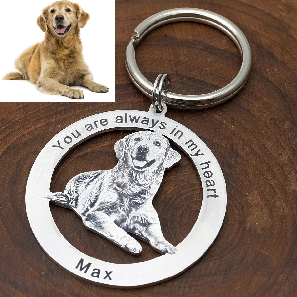 

Pet Portrait Keychain Custom Dog Keychain Personaized Pet Memorial Keychain Animal Picture Keyring Pet Lover Gift Pet Loss Gift