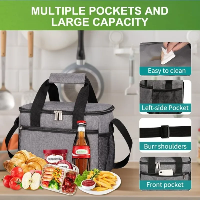 Portable thermal insulation refrigerated bag aluminum foil thickened thermal insulation special large-capacity lunch box bag