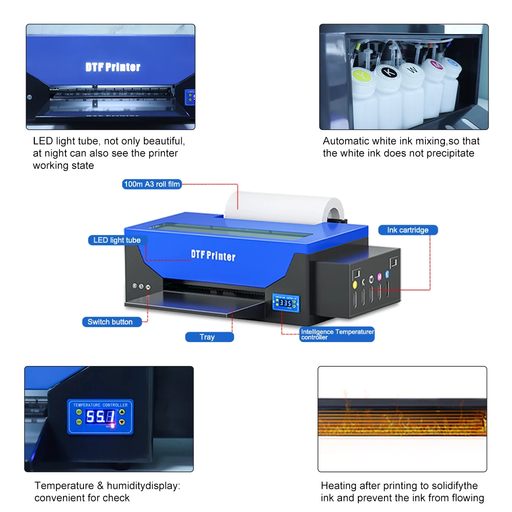 A3 DTF Transfer Drucker Für Epson L1800 Direkt Zu Film t shirt drucker mit dtf rolle feeder für t shirt druck maschine A3