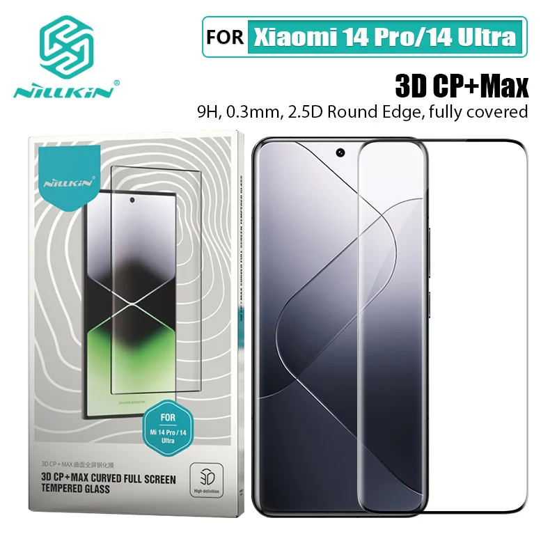 

For Xiaomi 14 Pro/14 Ultra Screen Protector NILLKIN 3D CP+MAX Tempered Glass Anti-Explosion Full Glass For Mi 14 Ultra /14 Pro